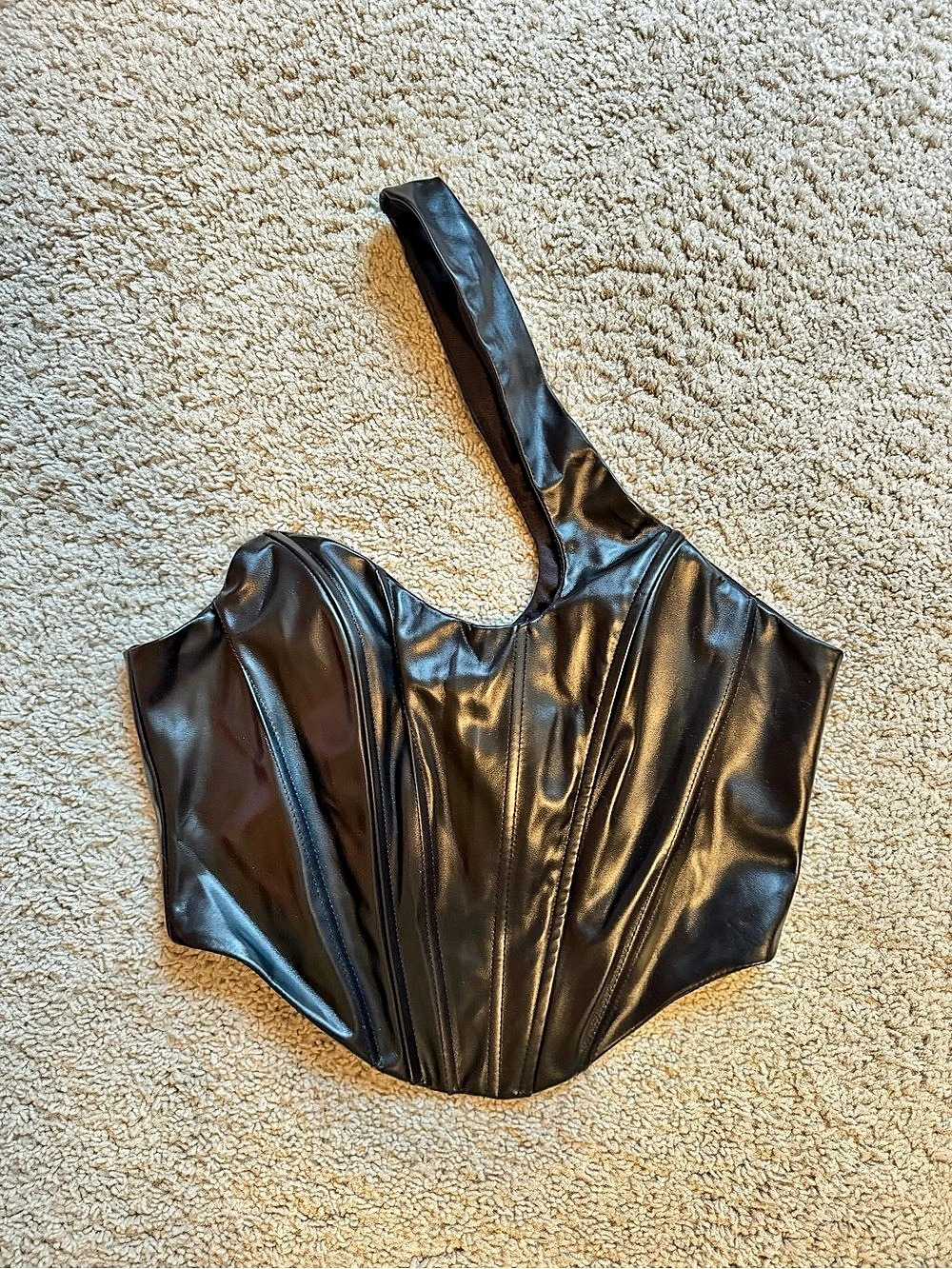 Fashion Nova Black One-Shoulder Corset Size Medium
